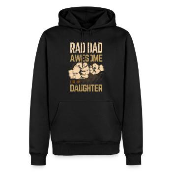 Rad Dad - Génial comme ma fille - Fist Bump - Sweat à capuche Premium bio Homme - noir - Devant - Nico (187cm)