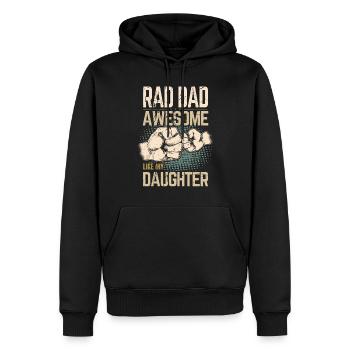 Rad Dad - Génial comme ma fille - Fist Bump - Sweat à capuche Premium bio Homme - noir - Devant - Nico (187cm)