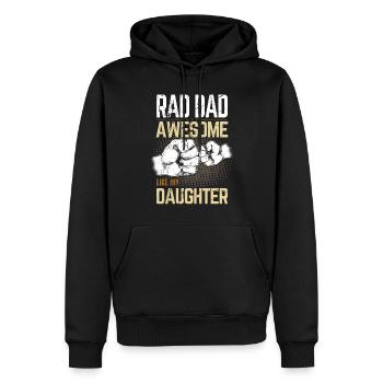 Rad Dad - Génial comme ma fille - Fist Bump - Sweat à capuche Premium bio Homme - noir - Devant - Nico (187cm)