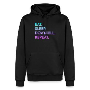 manger dormir en descente répéter - Sweat à capuche Premium bio Homme - noir - Devant - Nico (187cm)