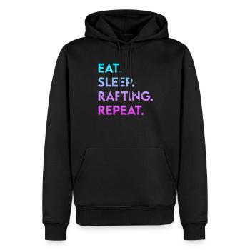 manger du sommeil rafting répéter - Sweat à capuche Premium bio Homme - noir - Devant - Nico (187cm)