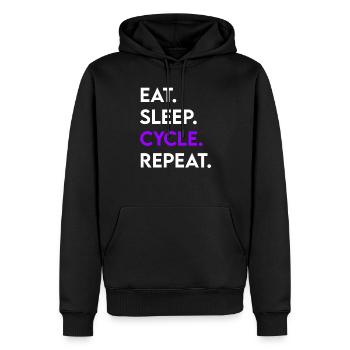 manger le cycle de sommeil répéter - Sweat à capuche Premium bio Homme - noir - Devant - Nico (187cm)
