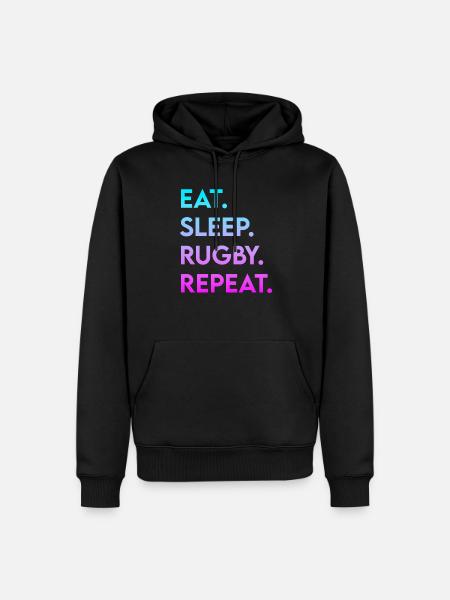 eat sleep rugby repeat - Men’s Premium Organic Hoodie - black