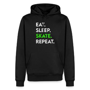 manger le sommeil skate répéter - Sweat à capuche Premium bio Homme - noir - Devant - Nico (187cm)