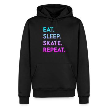 manger le sommeil skate répéter - Sweat à capuche Premium bio Homme - noir - Devant - Nico (187cm)