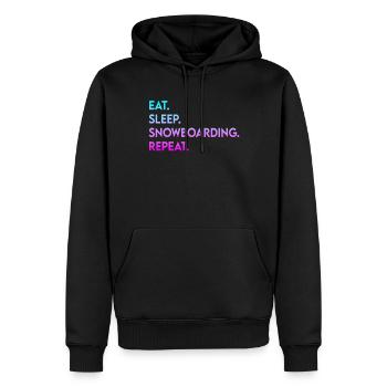 manger dormir snowboard répéter - Sweat à capuche Premium bio Homme - noir - Devant - Nico (187cm)
