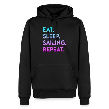 manger le sommeil voile répéter - Sweat à capuche Premium bio Homme - noir - Devant - Nico (187cm)