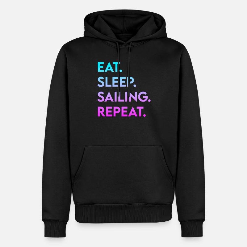manger le sommeil voile répéter - Sweat à capuche Premium bio Homme - noir