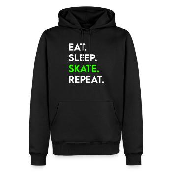 manger le sommeil skate répéter - Sweat à capuche Premium bio Homme - noir - Devant - Nico (187cm)