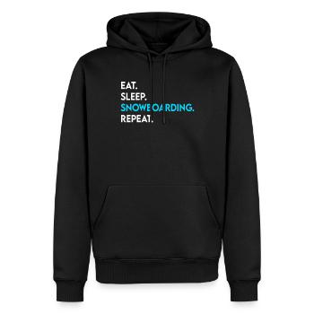 manger dormir snowboard répéter - Sweat à capuche Premium bio Homme - noir - Devant - Nico (187cm)