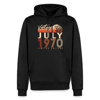 1970 Juillet Édition Limitée - Sweat à capuche Premium bio Homme - noir - Devant - Nico (187cm)