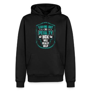 Eishockey Strafbank Penalty Box Eishockeyspieler - Männer Premium Bio Hoodie - Schwarz - Vorne - Nico (187cm)