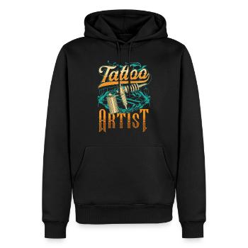 Tätowierer Tattoo Tätowieren Tattoostudio - Männer Premium Bio Hoodie - Schwarz - Vorne - Nico (187cm)