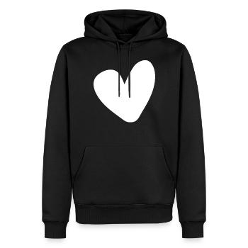 White Heart Conception simple - Sweat à capuche Premium bio Homme - noir - Devant - Nico (187cm)