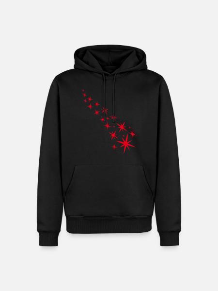Red starry sky - Men’s Premium Organic Hoodie - black