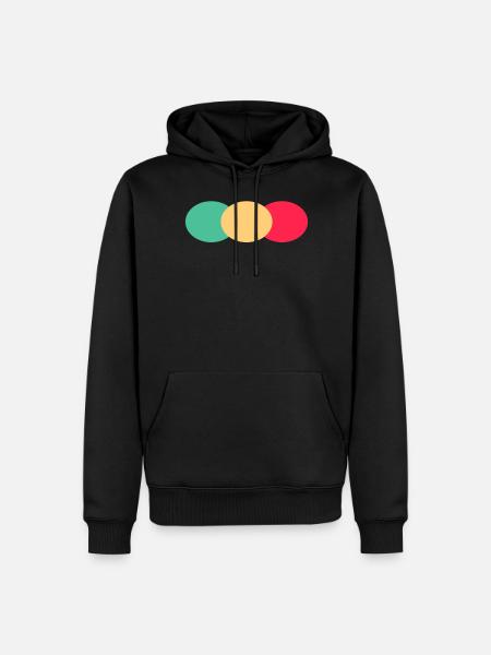 Tres Ovalados- Verde- Rojo- Amarillo - Sudadera con capucha prémium ecológica para hombre - negro