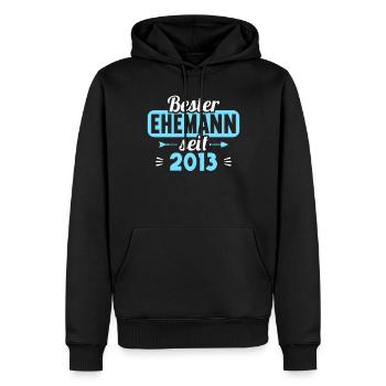 Beste Ehefrau Bester Ehemann seit 2013 - Männer Premium Bio Hoodie - Schwarz - Vorne - Nico (187cm)