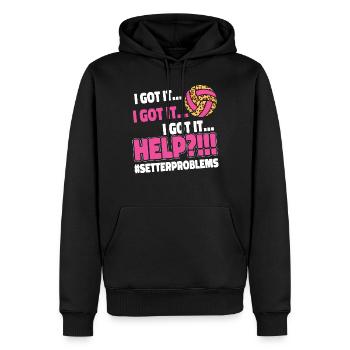 Volleyball Player Team Setter - Men’s Premium Organic Hoodie - black - Front - Nico (187cm)