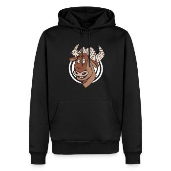 Wildebeest Antelope Africa Animal Steppe Zoo - Sweat à capuche Premium bio Homme - noir - Devant - Nico (187cm)