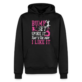 Volleyball Player Team Bump Set - Männer Premium Bio Hoodie - Schwarz - Vorne - Nico (187cm)