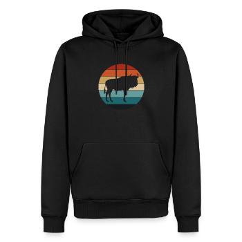 Retro Gnu Weißschwanzgnu Weißbartgnu Afrika - Männer Premium Bio Hoodie - Schwarz - Vorne - Nico (187cm)