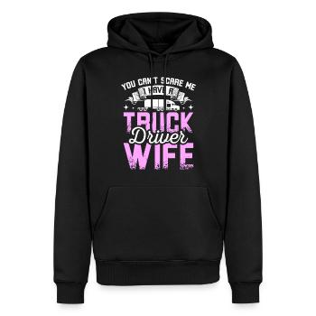 I have a truck driver wife - Männer Premium Bio Hoodie - Schwarz - Vorne - Nico (187cm)