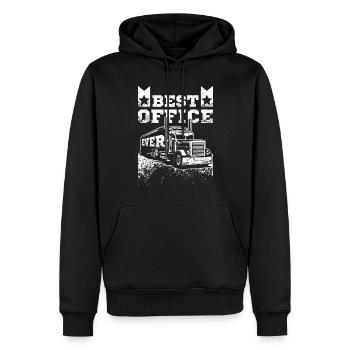 Driving trucks best office ever - Männer Premium Bio Hoodie - Schwarz - Vorne - Nico (187cm)