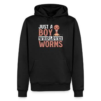 Worm Farmer Boy Compost Worms Je ne suis qu’un - Sweat à capuche Premium bio Homme - noir - Devant - Nico (187cm)