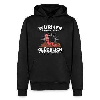 Würmer machen mich glücklich Du nicht so sehr - - Männer Premium Bio Hoodie - Schwarz - Vorne - Nico (187cm)