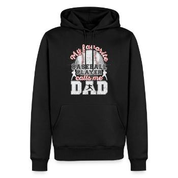 Baseball Papa Papa Père Joueur de Baseball Cadeau - Sweat à capuche Premium bio Homme - noir - Devant - Nico (187cm)