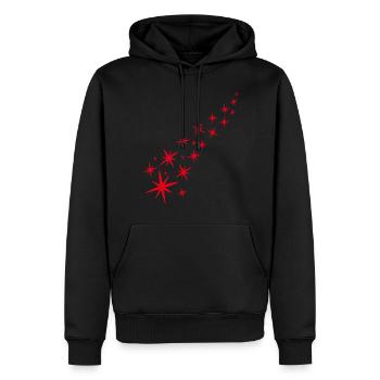 Ciel étoilé rouge - Sweat à capuche Premium bio Homme - noir - Devant - Nico (187cm)