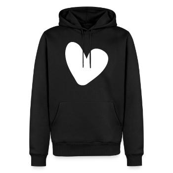 White Heart Conception simple - Sweat à capuche Premium bio Homme - noir - Devant - Nico (187cm)