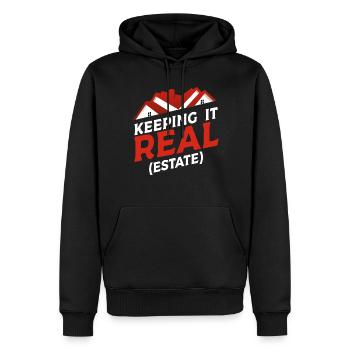 Vente immobilière Maisons Agents immobiliers - Sweat à capuche Premium bio Homme - noir - Devant - Nico (187cm)