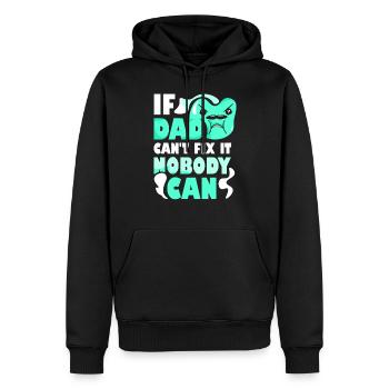 If Dad can't fix it, no one can fix it - Men’s Premium Organic Hoodie - black - Front - Nico (187cm)