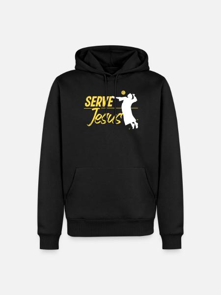 Volleyball Player Team Jesus - Men’s Premium Organic Hoodie - black