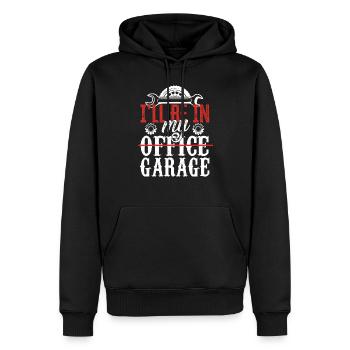 Je serai dans mon bureau dans la profession de garage - Sweat à capuche Premium bio Homme - noir - Devant - Nico (187cm)