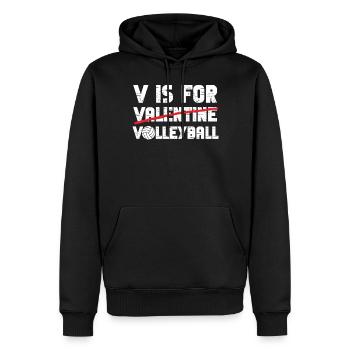 Volleyball Player Team Valentines - Männer Premium Bio Hoodie - Schwarz - Vorne - Nico (187cm)