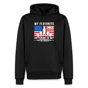 Mein Liebster Veteran Ist Mein Vater Militär - Männer Premium Bio Hoodie - Schwarz - Vorne - Nico (187cm)