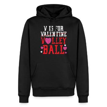 Volleyball Player Team Valentines - Männer Premium Bio Hoodie - Schwarz - Vorne - Nico (187cm)