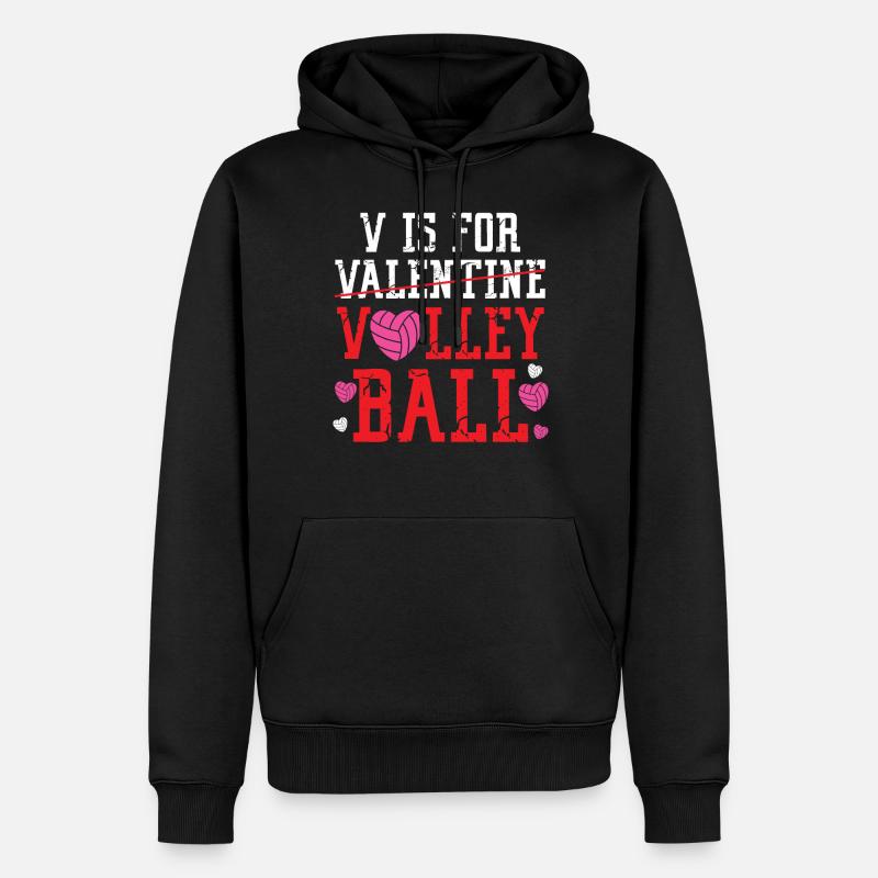 Volleyball Player Team Valentines - Männer Premium Bio Hoodie - Schwarz