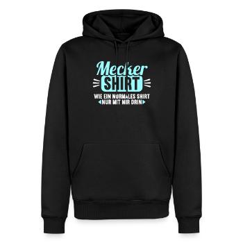 Mecker Shirt wie normales Shirt nur mit mir drin - Männer Premium Bio Hoodie - Schwarz - Vorne - Nico (187cm)
