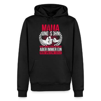 Vintage Mama und Sohn Geschenk Mutter - Männer Premium Bio Hoodie - Schwarz - Vorne - Nico (187cm)