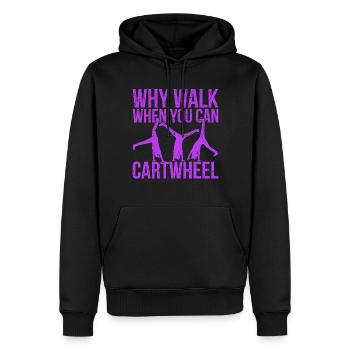 Vintage Pourquoi marcher quand vous pouvez Cartwheel - Sweat à capuche Premium bio Homme - noir - Devant - Nico (187cm)