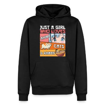 Just A Girl Who Loves Anime Cats And Frame - Men’s Premium Organic Hoodie - black - Front - Nico (187cm)