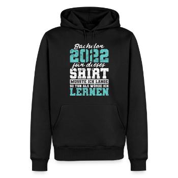 Vintage Studium Bachelorabschluss Bachelor 2022 - Männer Premium Bio Hoodie - Schwarz - Vorne - Nico (187cm)