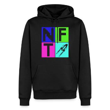 Crypto Art Lover Sign Non Fungible Token NFT - Männer Premium Bio Hoodie - Schwarz - Vorne - Nico (187cm)