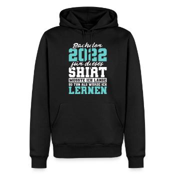 Studium Abschluss Bachelorabschluss Bachelor 2022 - Männer Premium Bio Hoodie - Schwarz - Vorne - Nico (187cm)
