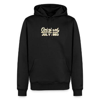 29ème anniversaire Juillet né 1993 Idée cadeau - Sweat à capuche Premium bio Homme - noir - Devant - Nico (187cm)