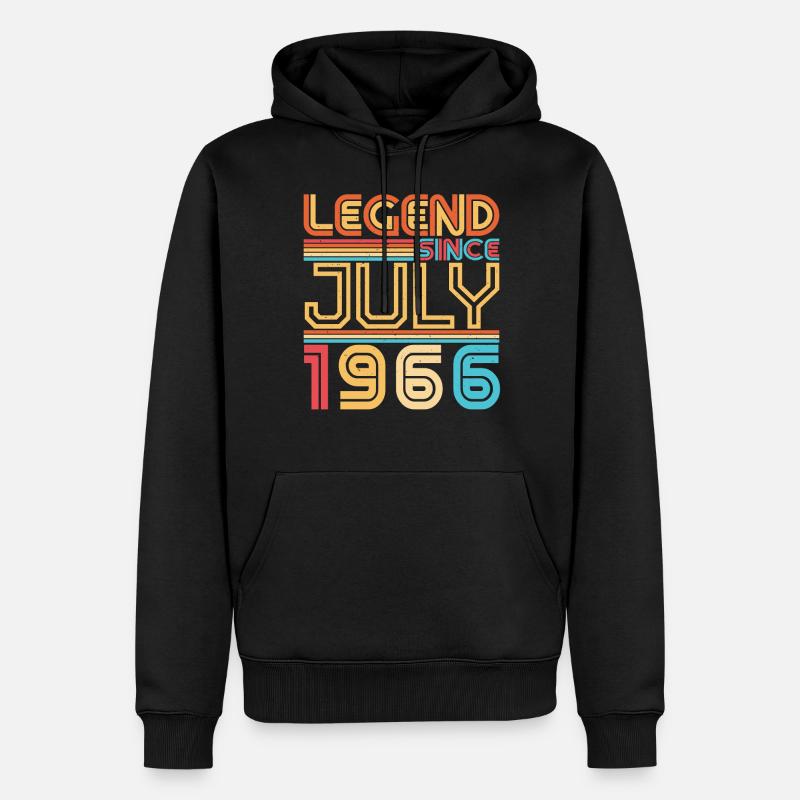 Juillet 1966 Légendaire - Sweat à capuche Premium bio Homme - noir