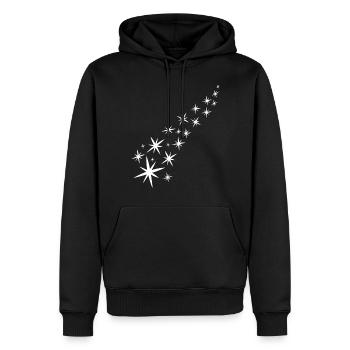 Weisse Sternenstrasse - Männer Premium Bio Hoodie - Schwarz - Vorne - Nico (187cm)